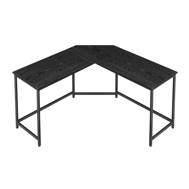 Hiller L-Shaped Metal Base Writing Desk, Black