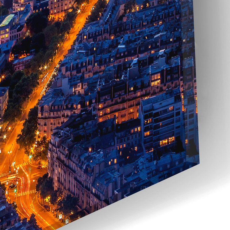 «City Lights On Plastique / Acrylique» par H.J. Herrera, H 12 po x l 16 po x P 0,13 po