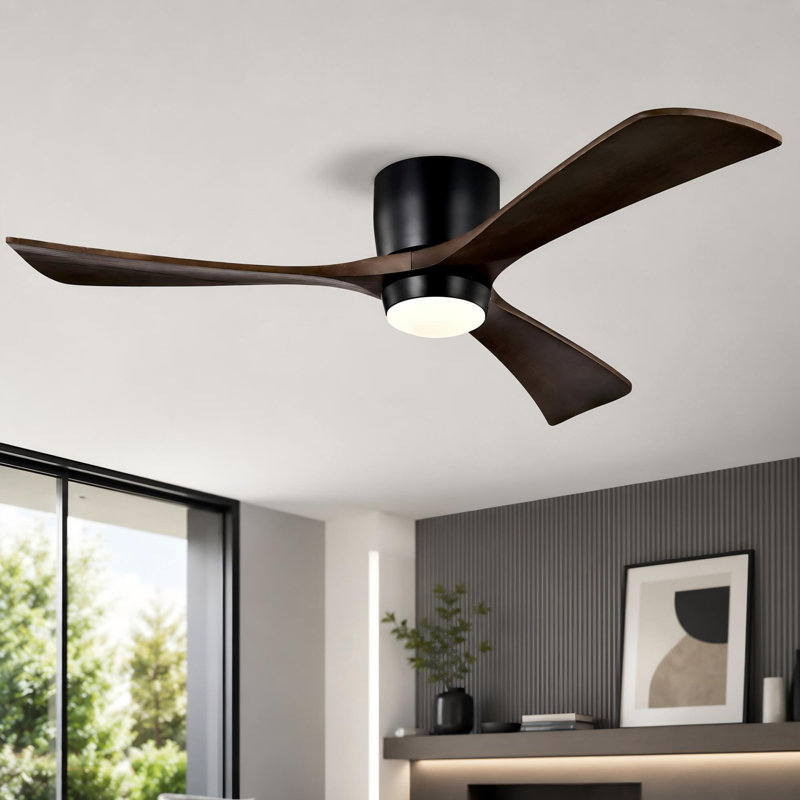 Ventilateur de plafond encastré 52 po noir mat, Noir mat, Noir mat