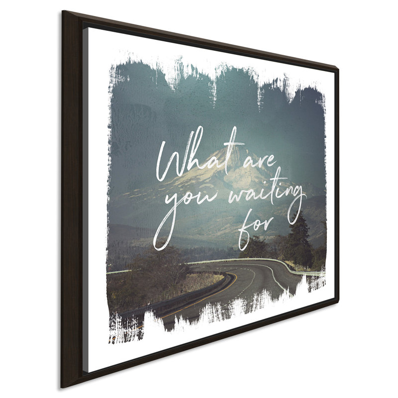 «Wild Wishes III», art textuel, H 21,5 po x l 21,5 po x P 2 po, Cadre flottant espresso