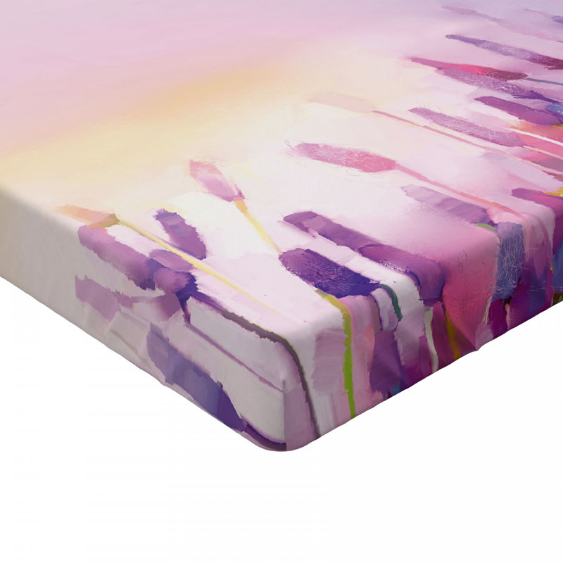 Microfiber Floral Fitted Sheet, Full/Double Fitted Sheet