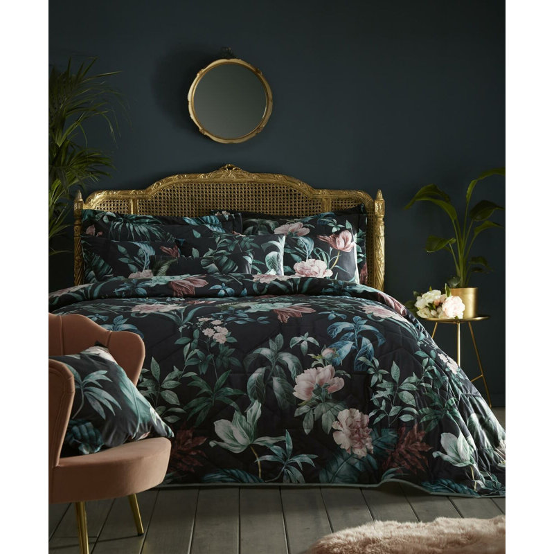 Black/Pink 3 Piece Bedspread Set