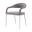 Ensemble de deux fauteuils de salle à manger rembourrés en polyester gris et argent