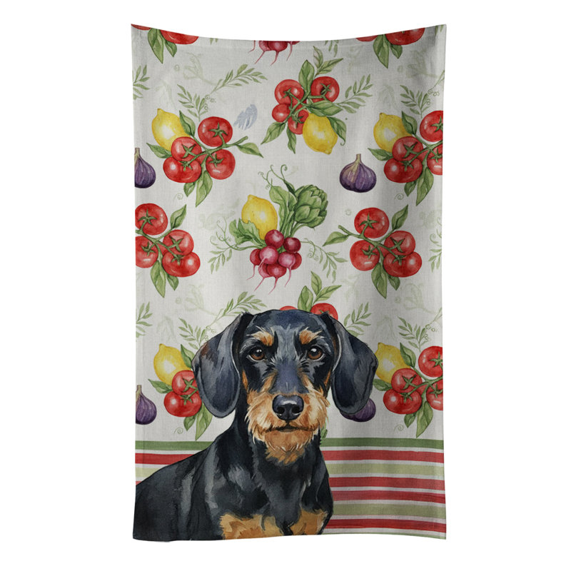 Serviette de cuisine Wirehaired, Wirehaired Black/Tan Dachshund