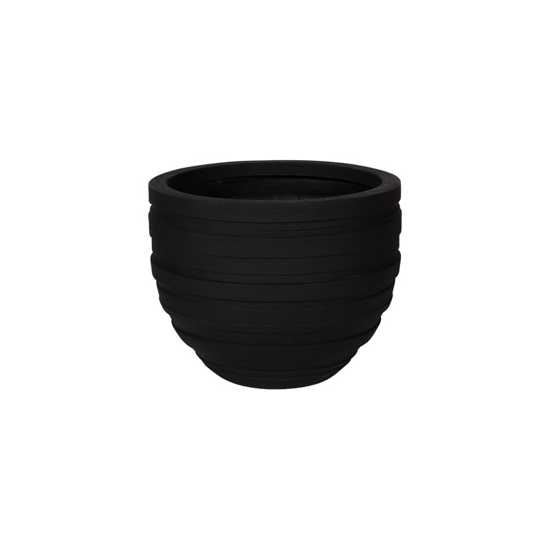 June Planter, Black, SM, 17" H x 21" W x 21" D