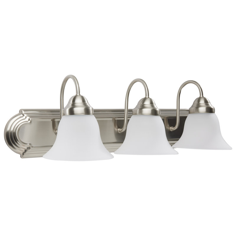 Éclairage pour meuble-lavabo en métal brossé 3 lumières Turcotte, 100 watts