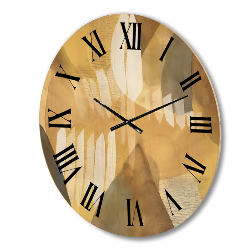 Horloge murale Proxima Mustard Yellow Dreams Retro Watercolor VI, Grand