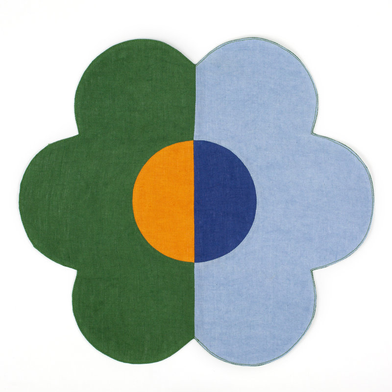 Floral Linen Patchwork Placemats in Blue/Green