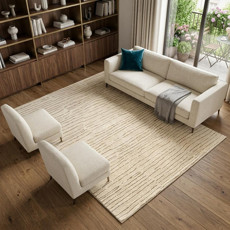 Tapis beige antidérapant 7 pi x 10 pi