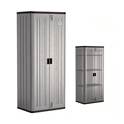 Tall Lockable Resin Garage Storage Cabinet