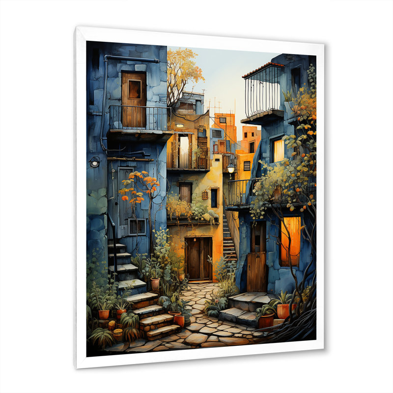 Art mexicain, paysage, odyssée d'Oaxaca I - art mural mexicain, H 40 po x l 30 po x P 1,5 po, Cadre simple blanc