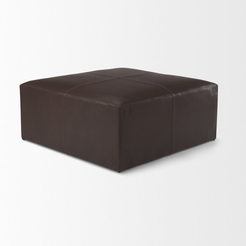 Upholstered Ottoman, Dark Brown