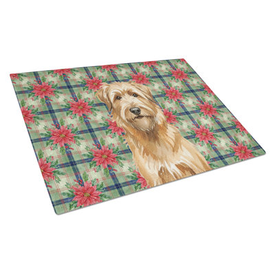 Planche à découper en verre Tawny Briard Christmas PoinsettIas