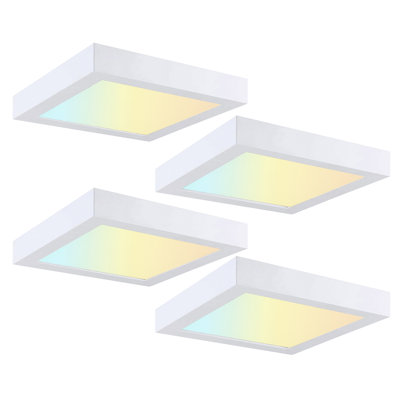 7 in. Square Color Selectable Integrated LED Flush Mount Downlight
