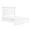 Cadre de grand lit blanc, élégance classique, détails du panneau, tête de lit et rails, pour la chambre à coucher, conception nécessaire du sommier, panneaux requis