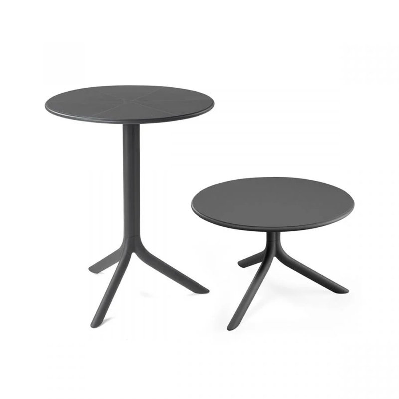 Spritz Round Outdoor Dining Table , 23.82'' in. W 23.82'' in. D, Anthracite