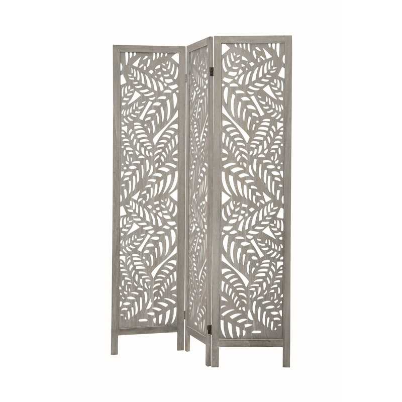 Motes 120cm W x 170cm H 3 - Panel Folding Room Divider, Grey