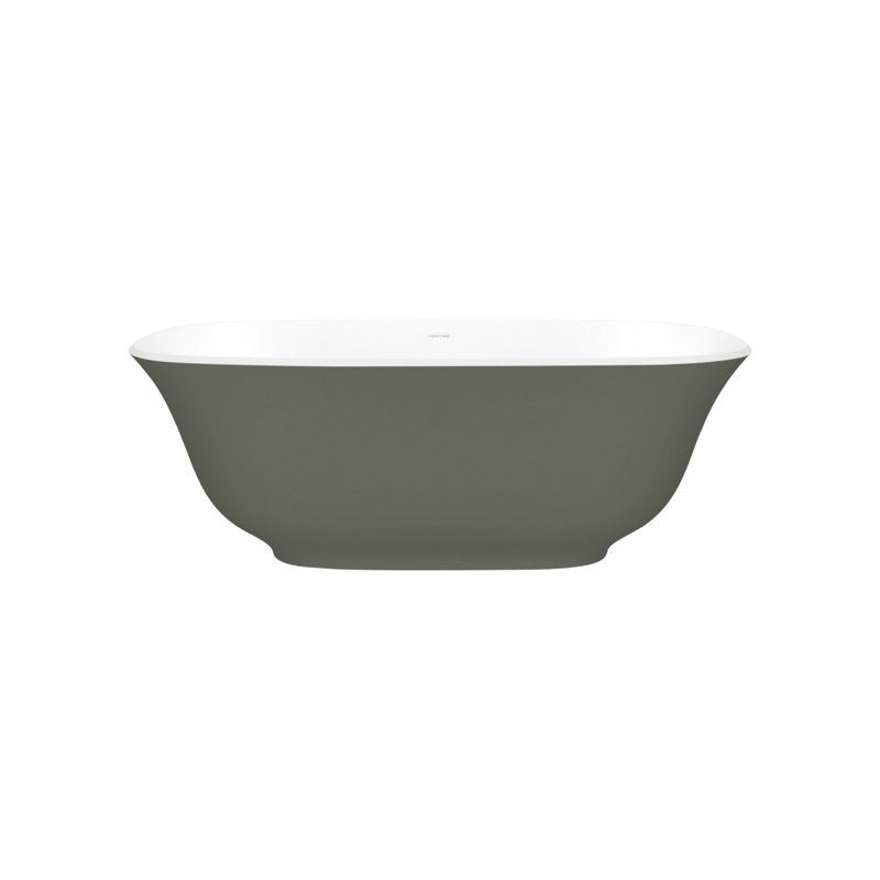 Amiata 59.75" x 28.625" Freestanding Soaking Bathtub with Void, Matted White, Yellow Gray - Matte