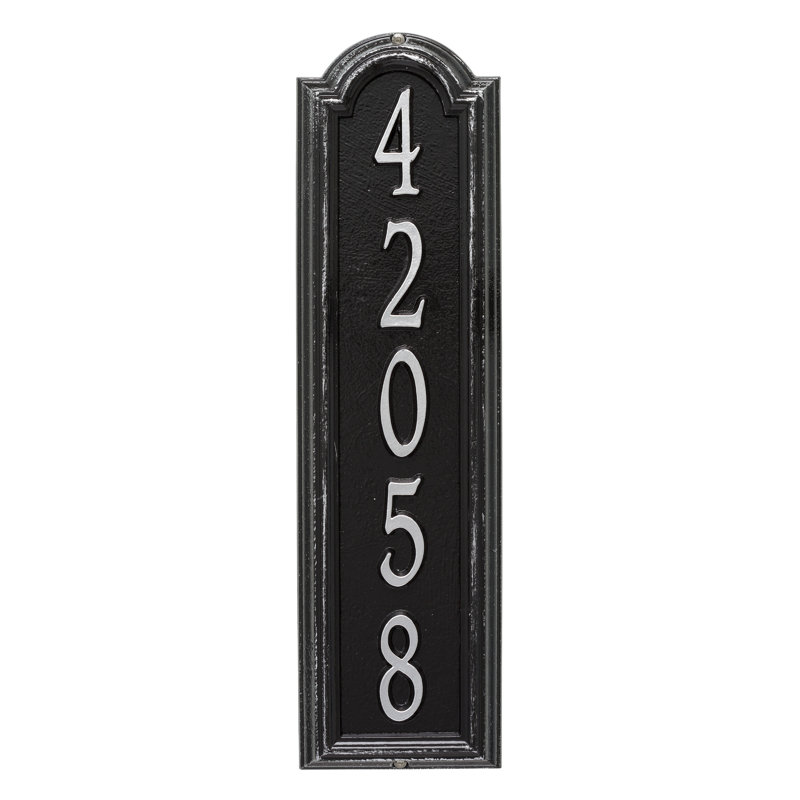 Plaque d'adresse murale personnalisée Manchester, Oui, Noir / argent