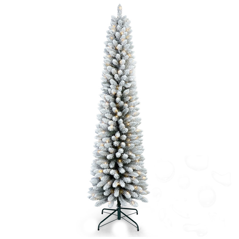 Arbre de Noël 7 pi avec un support en métal, H 7 pi, Non pré-éclairé