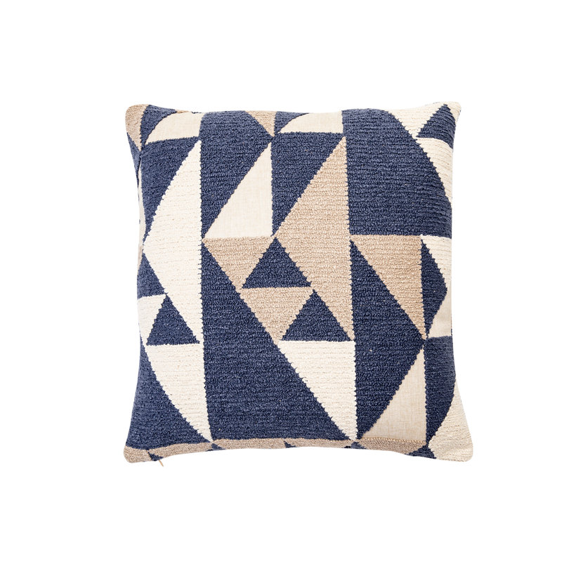 Coussin Enzo, Bleu, 18 po x 18 po
