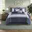 Ensemble de literie brodé bleu marine Elegant