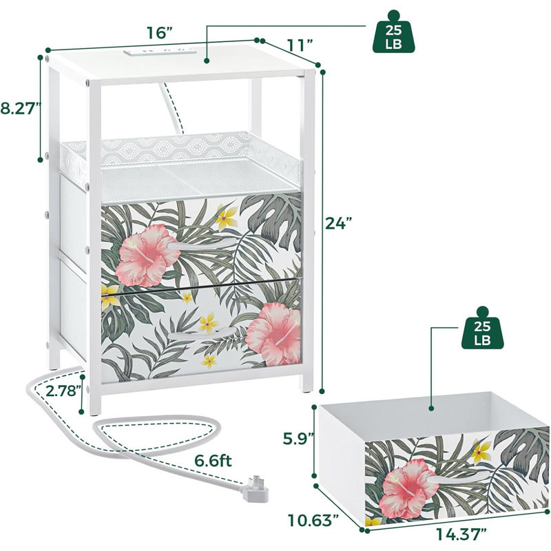 Table de chevet Guaglirdo, Blanc