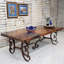 Acoprtchli Upscale Rustic Rectangular Hand Hammered Natural Copper and Wrought Iron Dining Table
