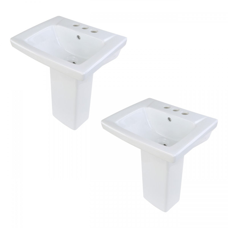 The Renovators Supply Inc. 12.75'' Gloss White Vitreous China Square Bathroom Sink with Overflow