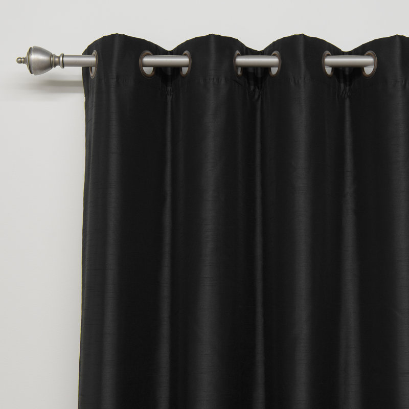 Julianni Blackout Curtain Pair, Black, 52" W x  84" H