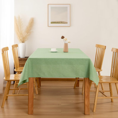 Nappe en imitation lin (1 pièce) pour salle à manger, texture lin, infroissable et antitache, résistante et lavable, idéale pour la cuisine, les fêtes et la décoration intérieure.
