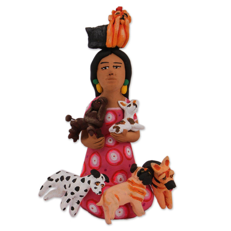 Figurine femme avec chiens Artesha