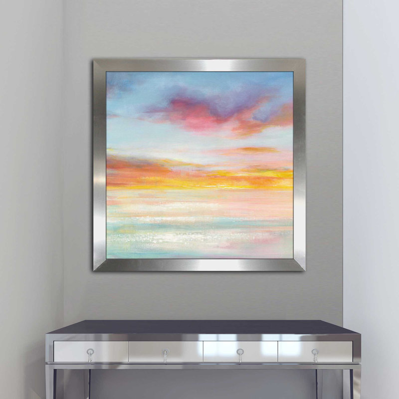 « pastel sky ii », reproduction de peinture à l’acrylique, H 27,5 po x l 27,5 po x P 0,75 po