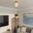 1-Light Gold Finish Flush Mount Ceiling Light with Frosted Glass Shade