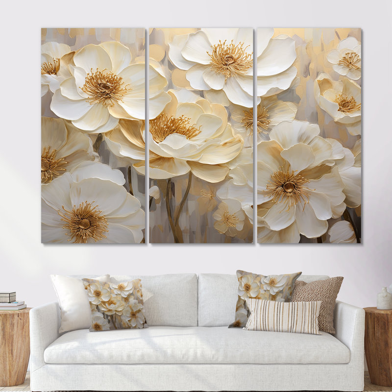 «Vivid Ranunculus Hues VI», ensemble d'art mural sur toile Ranunculus, Toile tendue, H 40 po x l 60 po x P 1 po