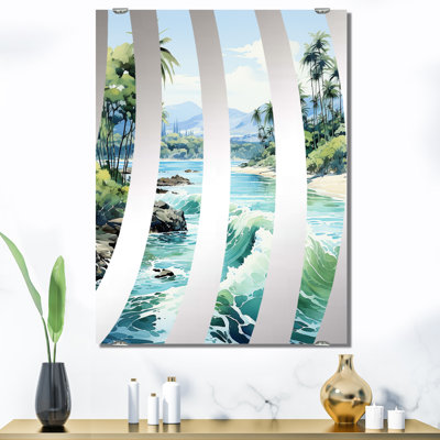 Arman - Grand miroir mural côtier tropical