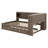 Wood Daybed With Storage Shelves, USB, LED, And Trundle-1738553503
