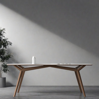 Simple ash wood rectangular dining table