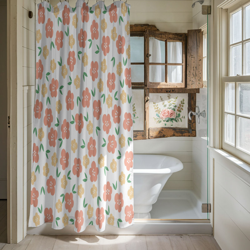 Rideau de douche standard 1 pièce Spring Veil, H 74 po x l 35 po