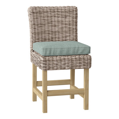 Sag Harbor 24" Patio Counter Stool with Cushion (Set of 2)