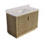 Meuble-lavabo en bois massif l 48 po x H 35 po avec comptoir en quartz blanc résistant aux taches et lavabo