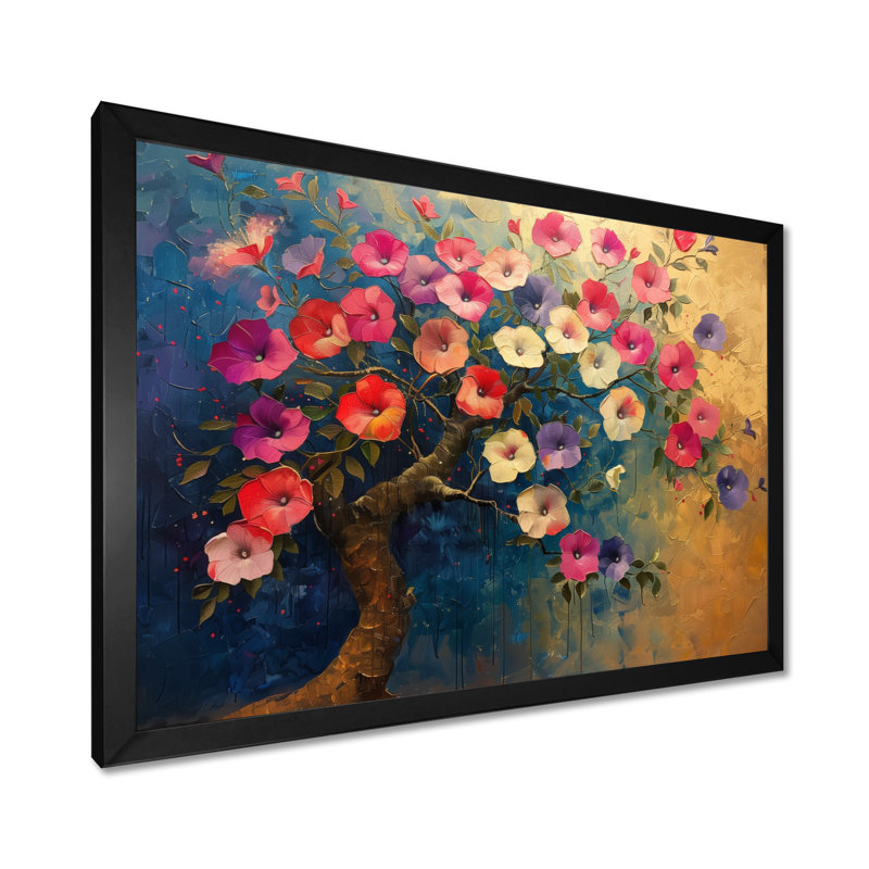 «Rose Glory Morning Vibrant Tree I», art mural, H 30 po x l 40 po, Sans cadre, métal