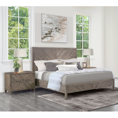 Tristian 3 Piece Acacia Solid Wood Bedroom Set