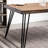 Rustic Dark Pine Dining Table With Robust Metal Base Hairpin Design