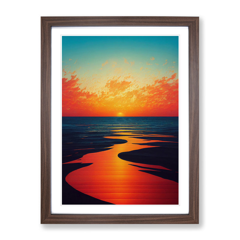 Sunset - Painting, 64cm H x 46cm W x 2cm D, White, Paper