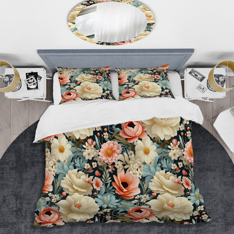 Ensemble de housse de couette blanc et bleu, Housse de couette pour grand lit et 2 taies décor