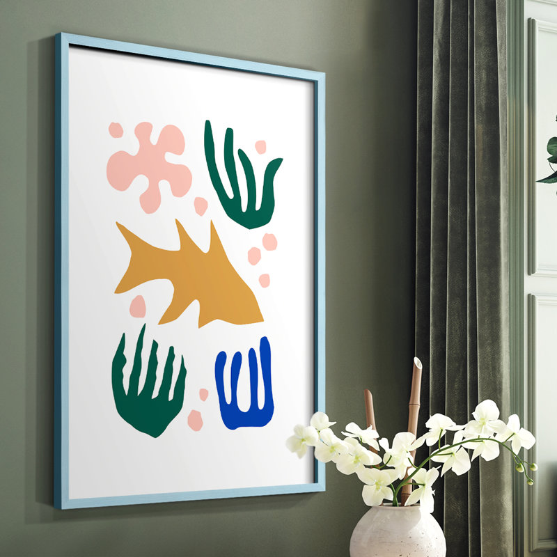 Matisse CDLXVI, reproduction encadrée - bois massif, Cadre simple bleu, H 10 po x l 8 po