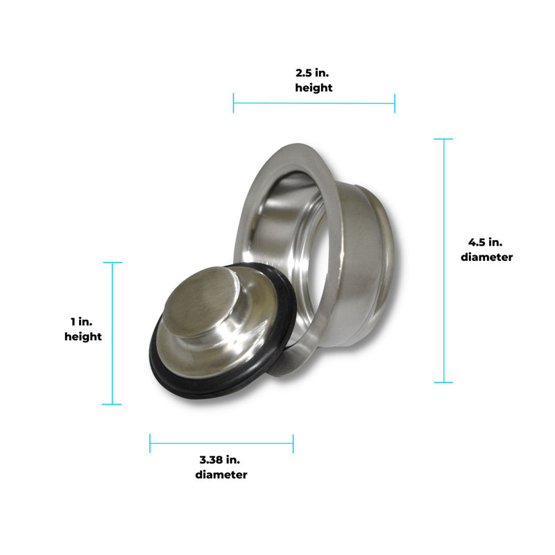 Kitchen Sink Garbage Disposal Flange with Stopper, Brushed Nickel