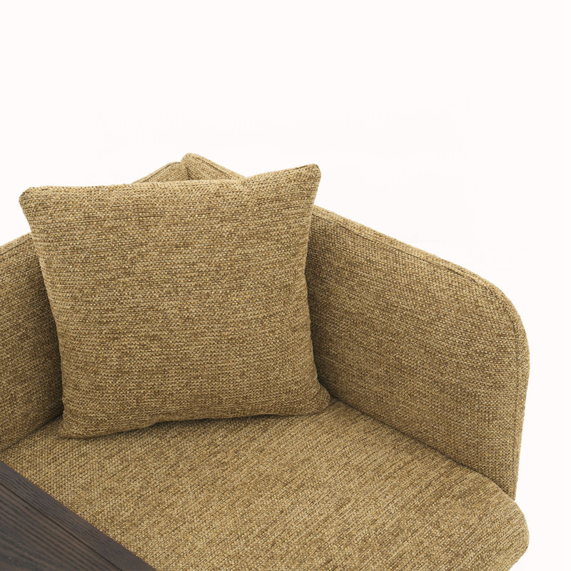 Fauteuil de détente Lounge avec petite table et coussin de dossier, Jaune