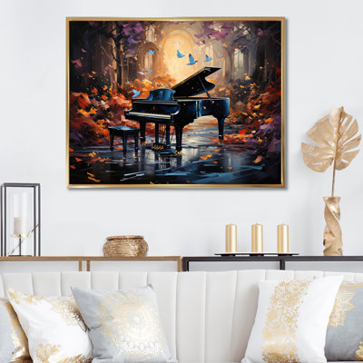 Grand pian en concert dans la forêt sur toile